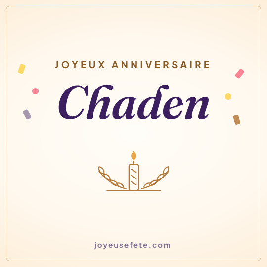 Image carrée « Joyeux anniversaire Chaden » pour WhatsApp