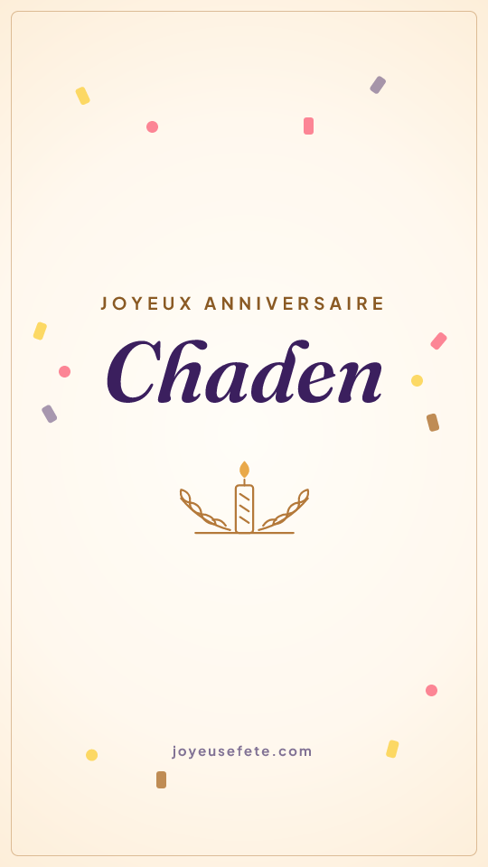 Image « Joyeux anniversaire Chaden » au format story