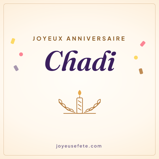 Image carrée « Joyeux anniversaire Chadi » pour WhatsApp