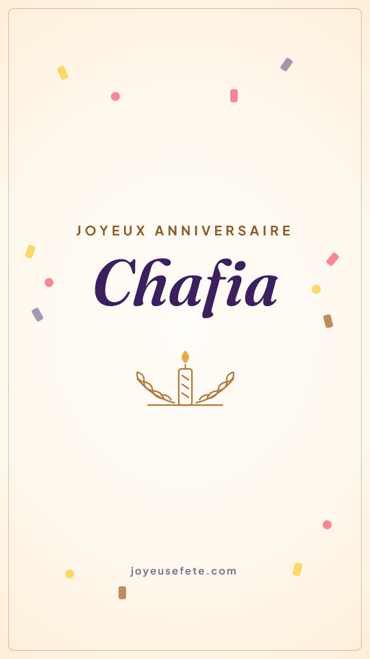 Image « Joyeux anniversaire Chafia » au format story