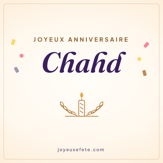 Image carrée « Joyeux anniversaire Chahd » pour WhatsApp