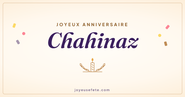 Image « Joyeux anniversaire Chahinaz » au format large