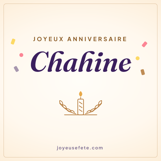 Image carrée « Joyeux anniversaire Chahine » pour WhatsApp