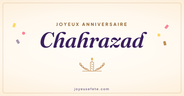 Image « Joyeux anniversaire Chahrazad » au format large