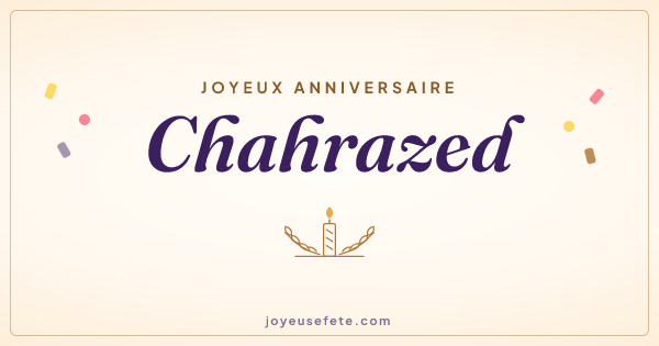 Image « Joyeux anniversaire Chahrazed » au format large
