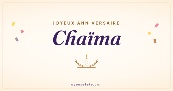 Image « Joyeux anniversaire Chaïma » au format large