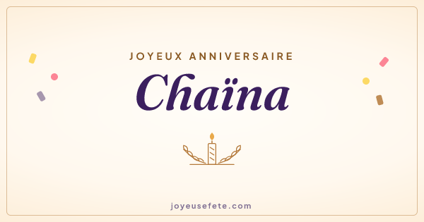 Image « Joyeux anniversaire Chaïna » au format large
