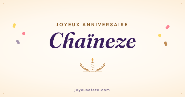 Image « Joyeux anniversaire Chaïneze » au format large