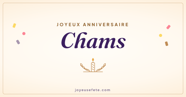 Image « Joyeux anniversaire Chams » au format large