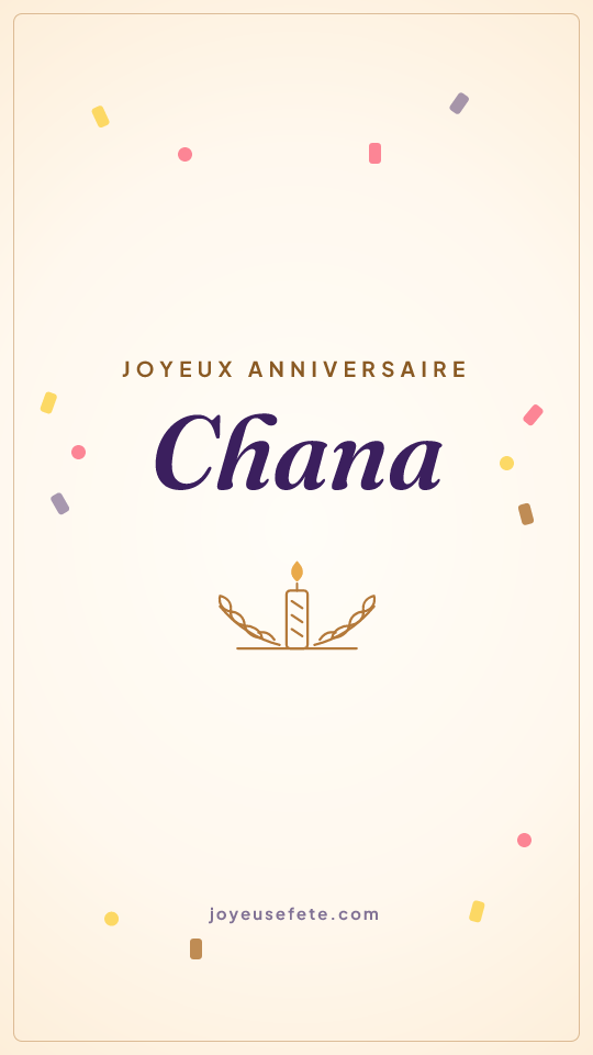 Image « Joyeux anniversaire Chana » au format story