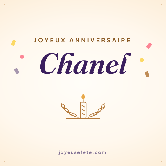 Image carrée « Joyeux anniversaire Chanel » pour WhatsApp