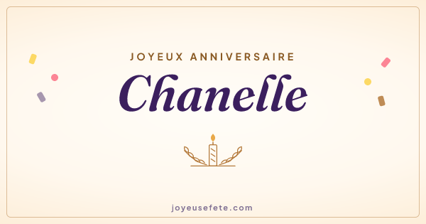 Image « Joyeux anniversaire Chanelle » au format large