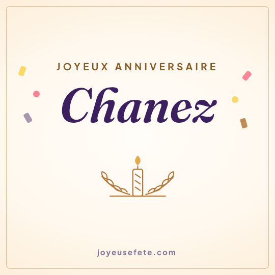 Image carrée « Joyeux anniversaire Chanez » pour WhatsApp