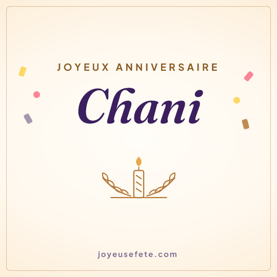 Image carrée « Joyeux anniversaire Chani » pour WhatsApp