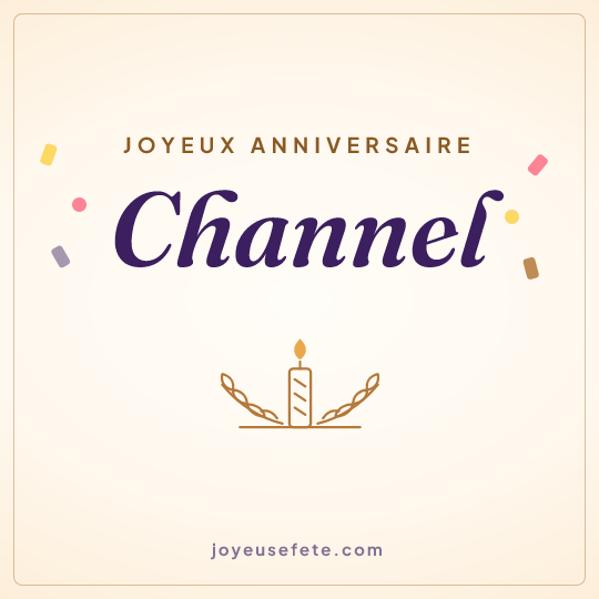 Image carrée « Joyeux anniversaire Channel » pour WhatsApp