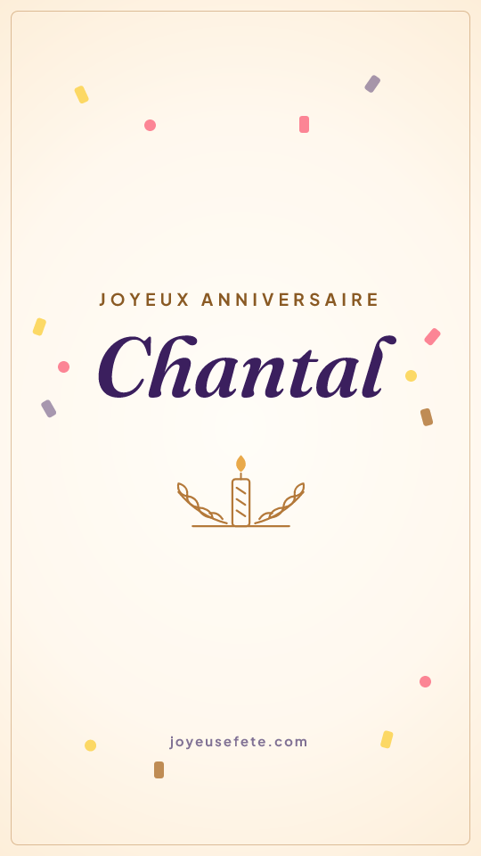 Image « Joyeux anniversaire Chantal » au format story