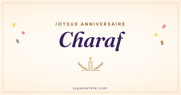 Image « Joyeux anniversaire Charaf » au format large