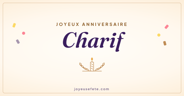 Image « Joyeux anniversaire Charif » au format large