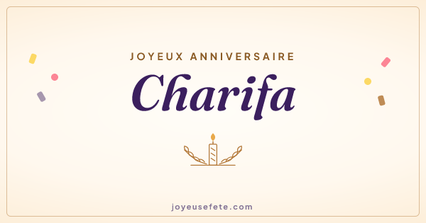 Image « Joyeux anniversaire Charifa » au format large