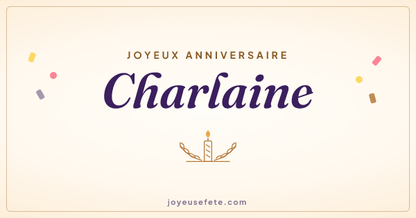 Image « Joyeux anniversaire Charlaine » au format large