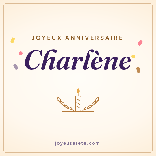 Image carrée « Joyeux anniversaire Charlène » pour WhatsApp