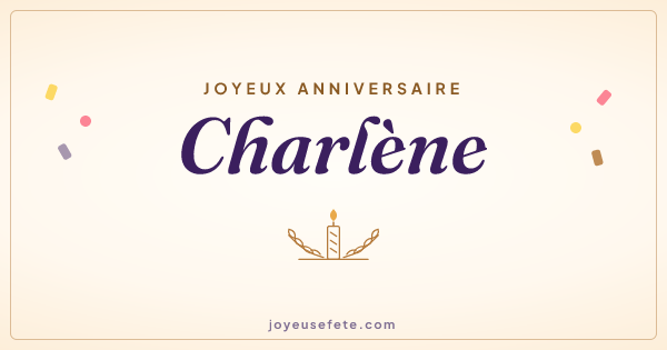 Image « Joyeux anniversaire Charlène » au format large