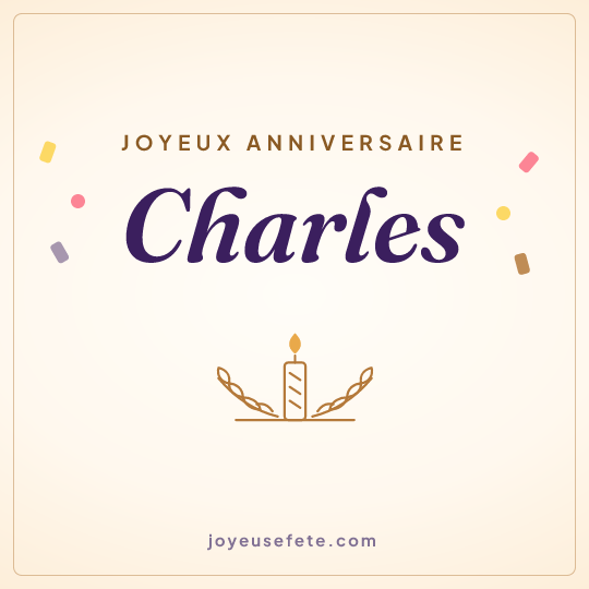 Image carrée « Joyeux anniversaire Charles » pour WhatsApp