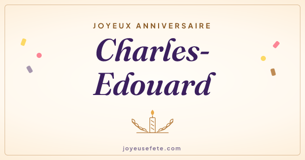 Image « Joyeux anniversaire Charles-Edouard » au format large