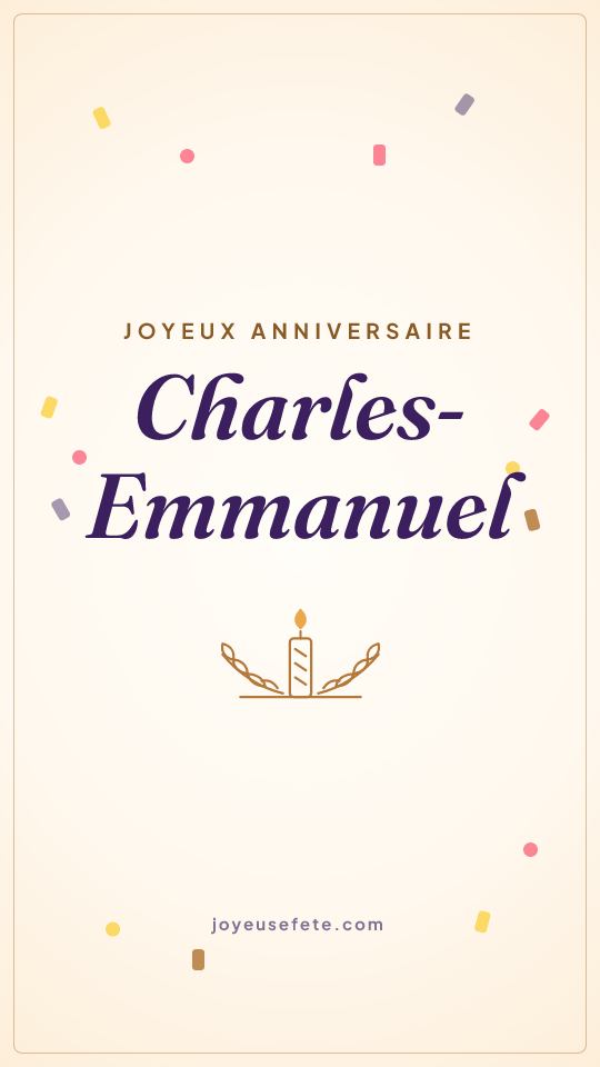 Image « Joyeux anniversaire Charles-Emmanuel » au format story