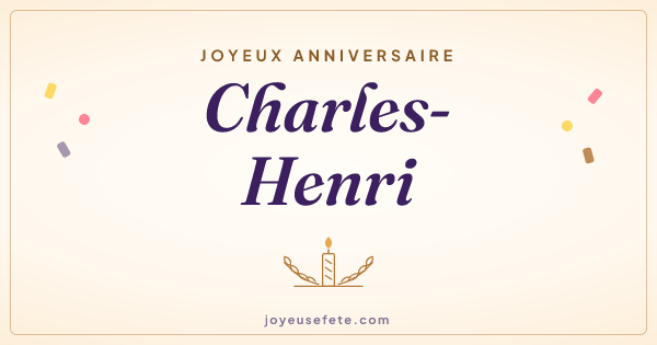 Image « Joyeux anniversaire Charles-Henri » au format large