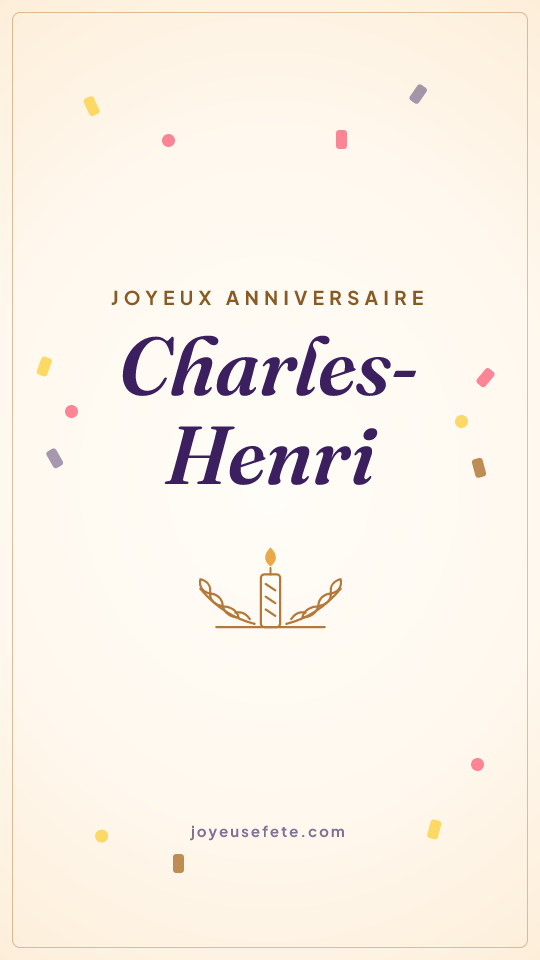 Image « Joyeux anniversaire Charles-Henri » au format story
