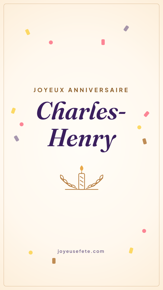 Image « Joyeux anniversaire Charles-Henry » au format story