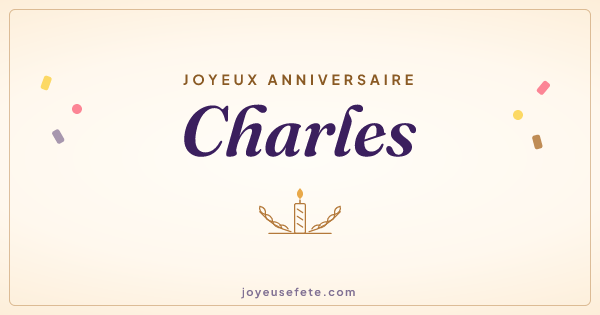 Image « Joyeux anniversaire Charles » au format large