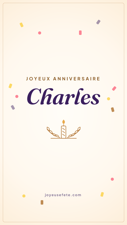 Image « Joyeux anniversaire Charles » au format story