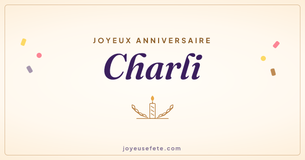 Image « Joyeux anniversaire Charli » au format large
