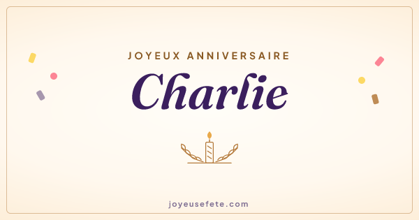 Image « Joyeux anniversaire Charlie » au format large