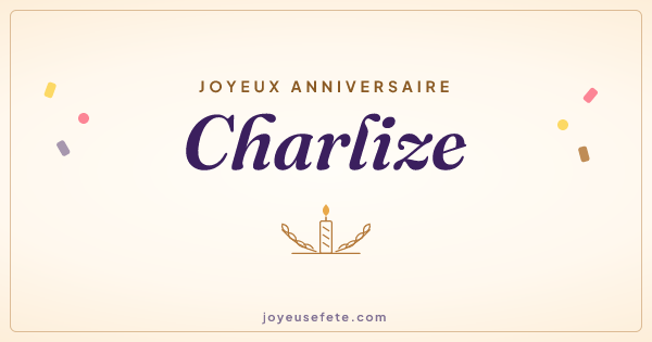 Image « Joyeux anniversaire Charlize » au format large