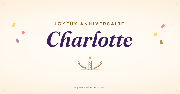 Image « Joyeux anniversaire Charlotte » au format large