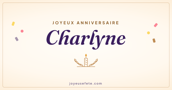 Image « Joyeux anniversaire Charlyne » au format large