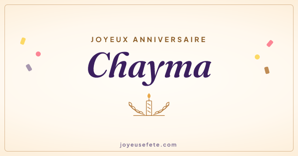 Image « Joyeux anniversaire Chayma » au format large