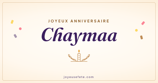 Image « Joyeux anniversaire Chaymaa » au format large