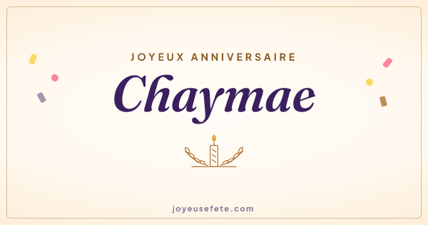 Image « Joyeux anniversaire Chaymae » au format large