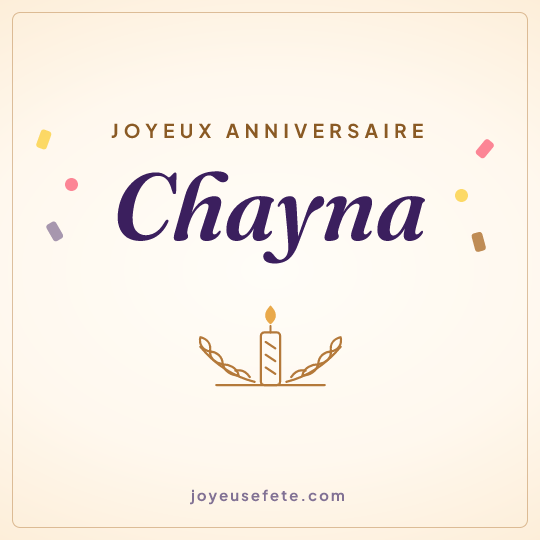 Image carrée « Joyeux anniversaire Chayna » pour WhatsApp
