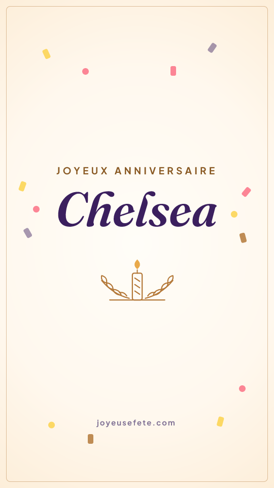 Image « Joyeux anniversaire Chelsea » au format story