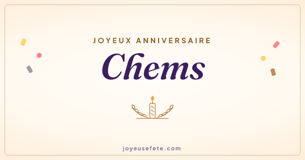 Image « Joyeux anniversaire Chems » au format large