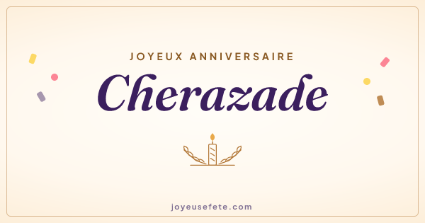 Image « Joyeux anniversaire Cherazade » au format large