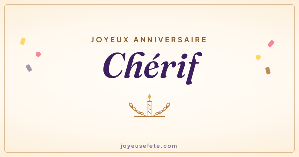 Image « Joyeux anniversaire Chérif » au format large