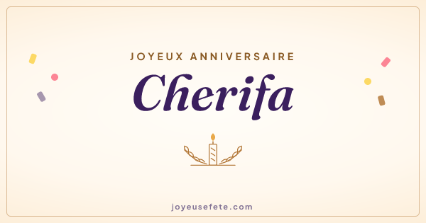 Image « Joyeux anniversaire Cherifa » au format large