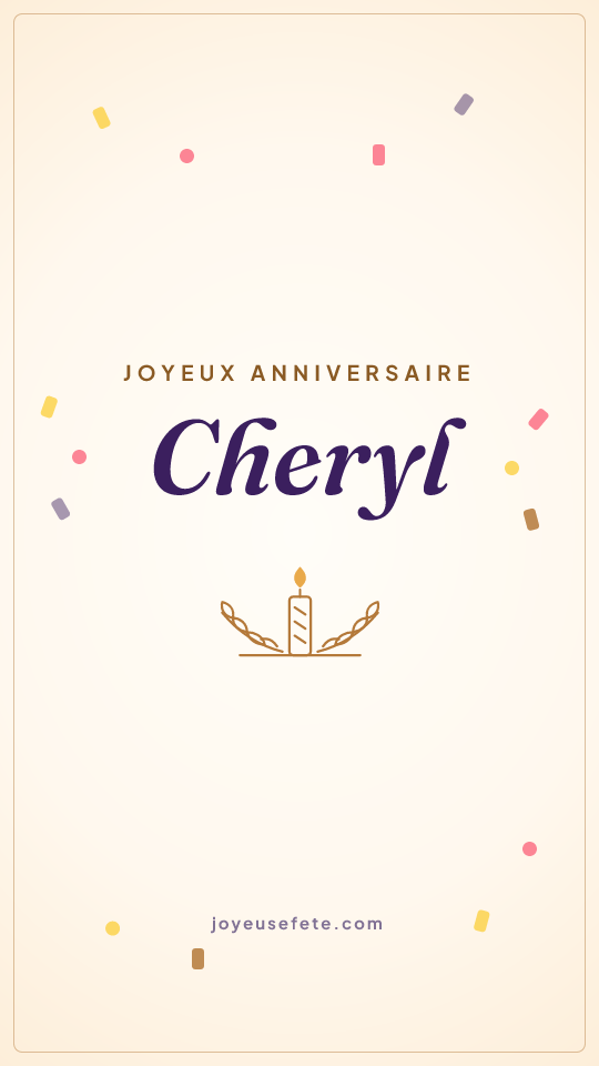 Image « Joyeux anniversaire Cheryl » au format story
