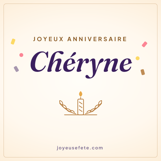 Image carrée « Joyeux anniversaire Chéryne » pour WhatsApp